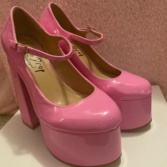 NWT Pink Mary Jane Platform Heels - Picture 3 of 4